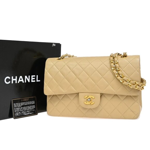 CHANEL Matelasse 25 Double Flap Chain Shoulder Bag Leather BE Vintage - Picture 1 of 16
